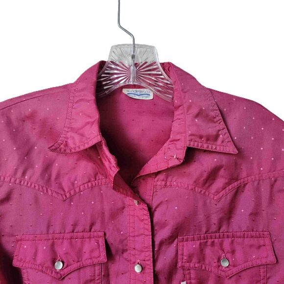 Levis Vintage Pink Satin Button Down Western Shirt Long Sleeve Womens Size Small - Picture 2 of 8